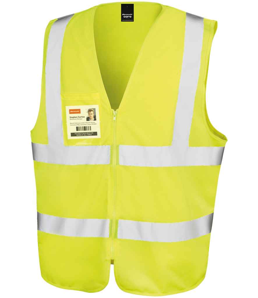 Result Core Zip ID Safety Tabard RS202 - Fluorescent Yellow