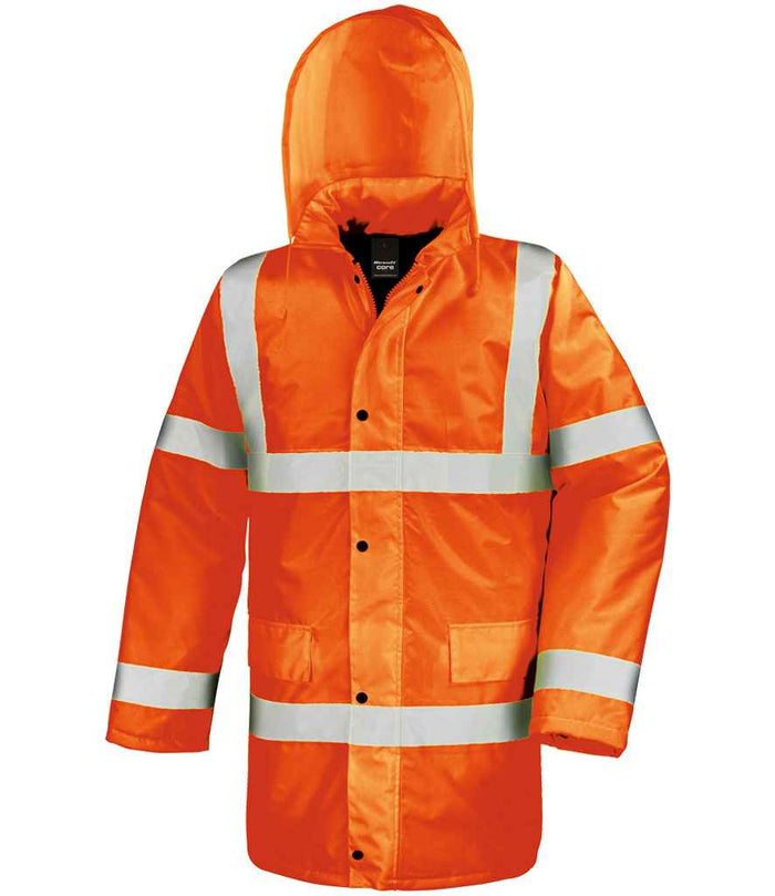 Result Core Hi-Vis Motorway Coat RS218 - Fluorescent Orange
