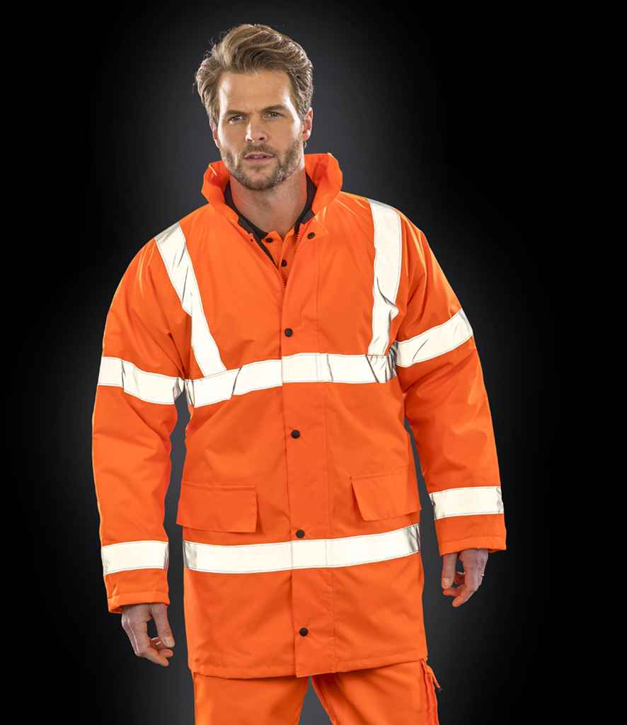 Result Core Hi-Vis Motorway Coat RS218 - RS218 Fluorescent Orange Model