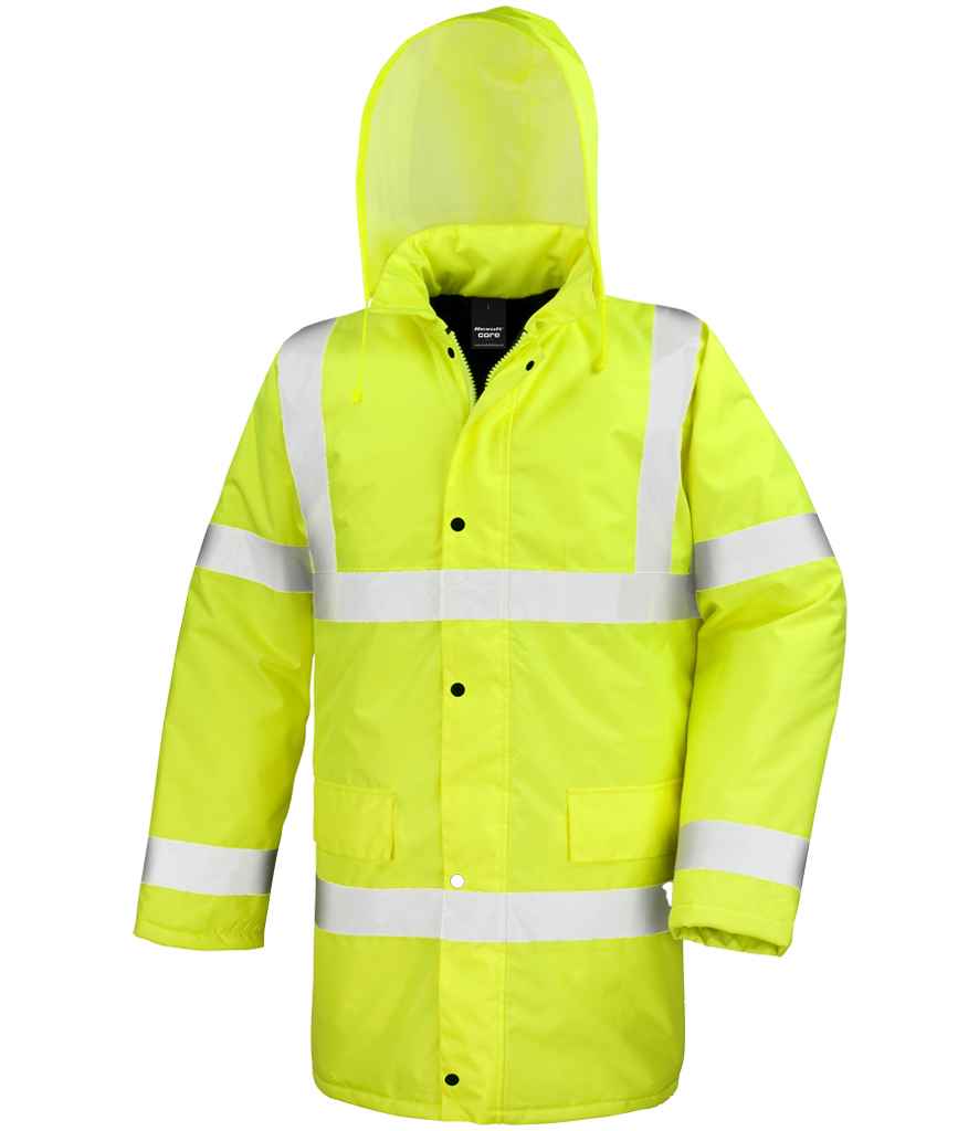 Result Core Hi-Vis Motorway Coat RS218 - Fluorescent Yellow