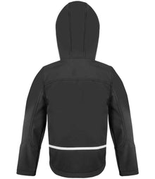 Result Core Kids TX Performance Hooded Soft Shell Jacket RS224B - RS224B Black/Grey Back