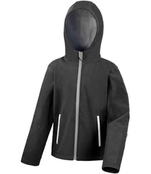 Result Core Kids TX Performance Hooded Soft Shell Jacket RS224B - Black/Grey