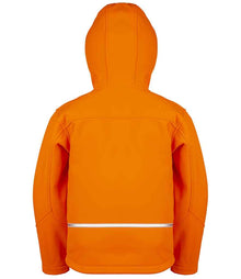 Result Core Kids TX Performance Hooded Soft Shell Jacket RS224B - RS224B Neon Orange Back