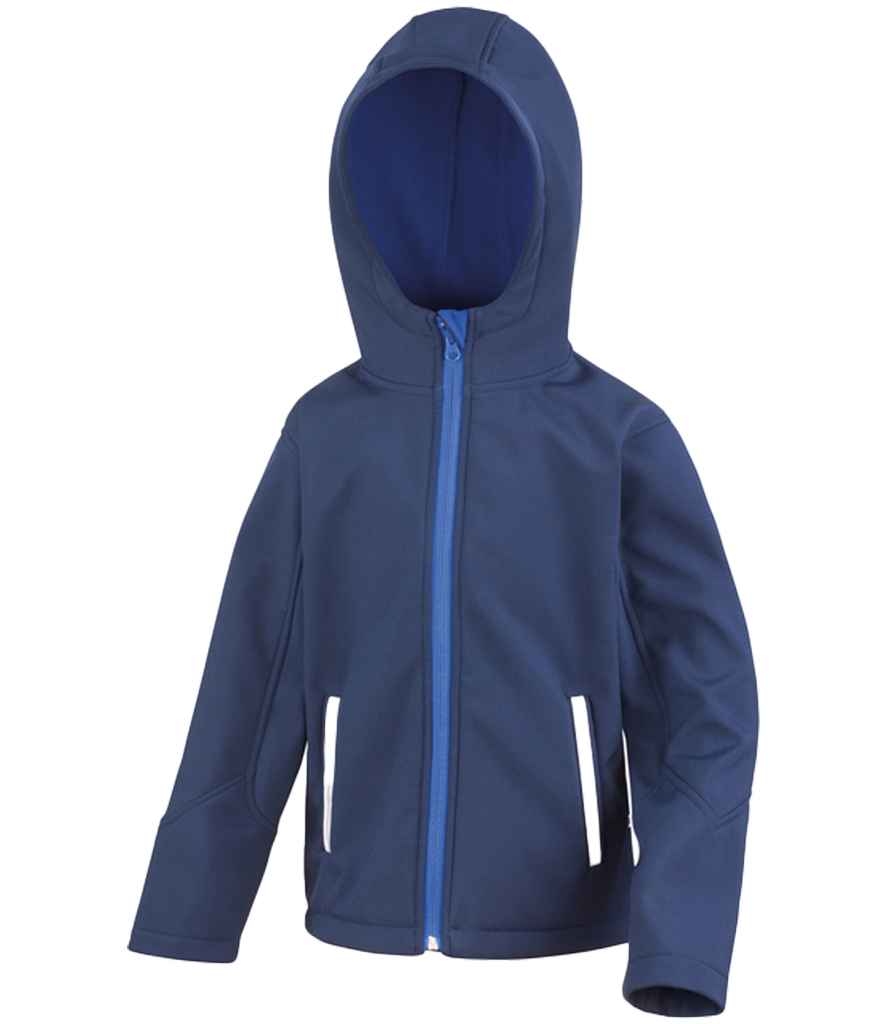 Result Core Kids TX Performance Hooded Soft Shell Jacket RS224B - Navy/Royal Blue