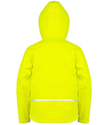 Result Core Kids TX Performance Hooded Soft Shell Jacket RS224B - RS224B Neon Yellow Back