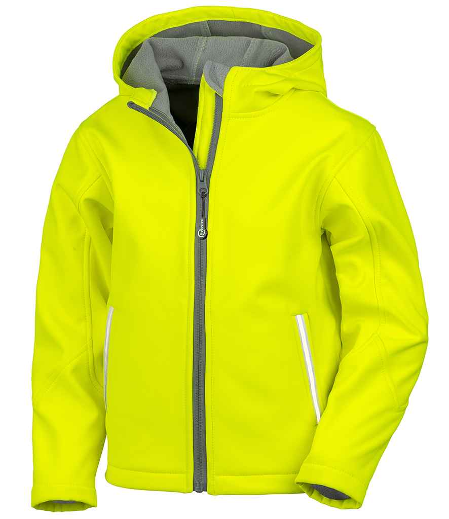 Result Core Kids TX Performance Hooded Soft Shell Jacket RS224B - Neon Yellow