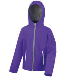 Result Core Kids TX Performance Hooded Soft Shell Jacket RS224B - Purple/Grey