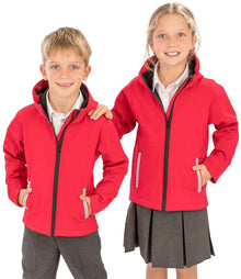 Result Core Kids TX Performance Hooded Soft Shell Jacket RS224B - RS224B Red/Black Model
