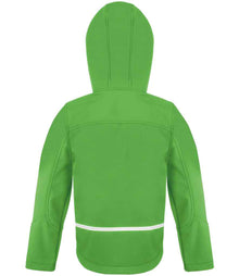 Result Core Kids TX Performance Hooded Soft Shell Jacket RS224B - RS224B Vivid Green/Black Back