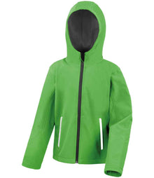 Result Core Kids TX Performance Hooded Soft Shell Jacket RS224B - Vivid Green/Black