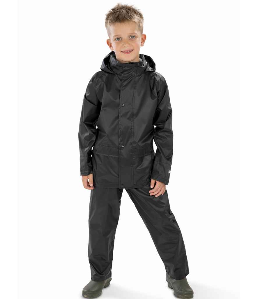 Result Core Kids Waterproof Rain Suit RS225B - RS225B Black Model