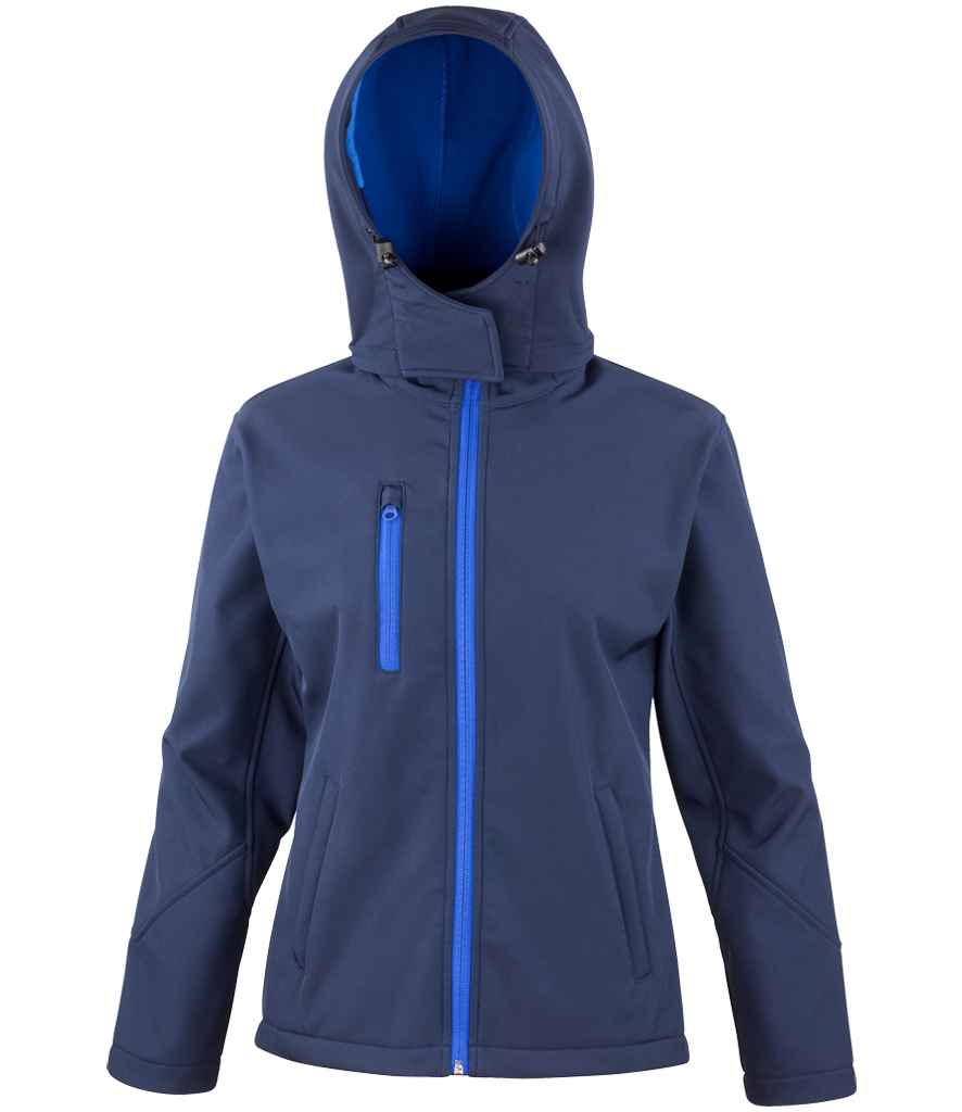 Result Core Ladies Hooded Soft Shell Jacket RS230F - Navy/Royal Blue