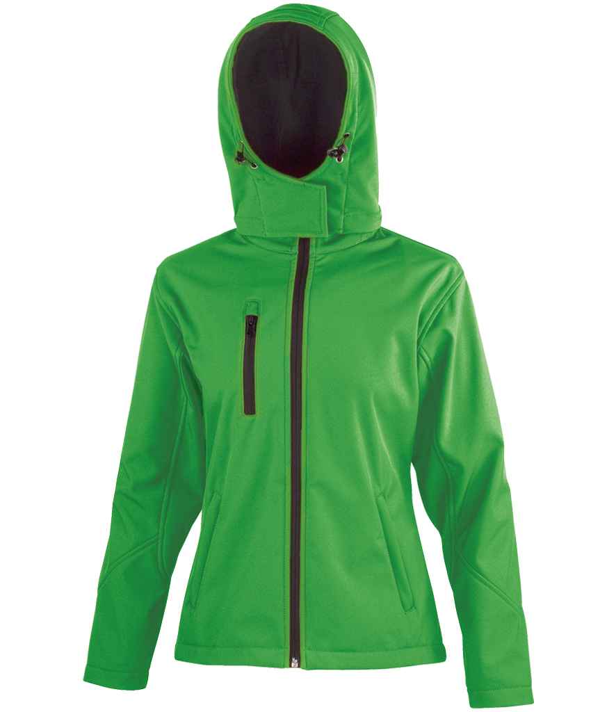 Result Core Ladies Hooded Soft Shell Jacket RS230F - Vivid Green/Black