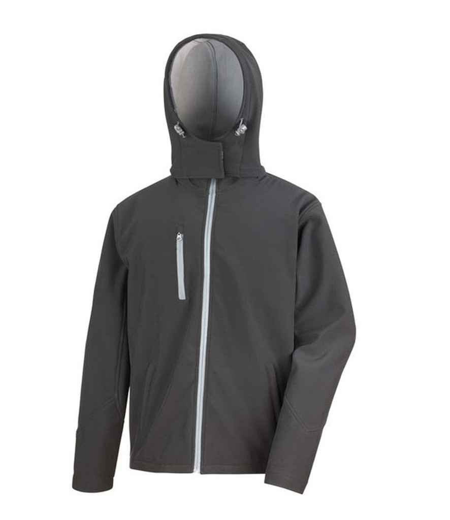 Result Core Hooded Soft Shell Jacket RS230M - Black/Grey
