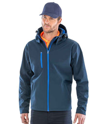 Result Core Hooded Soft Shell Jacket RS230M - RS230M Navy/Royal Blue Model
