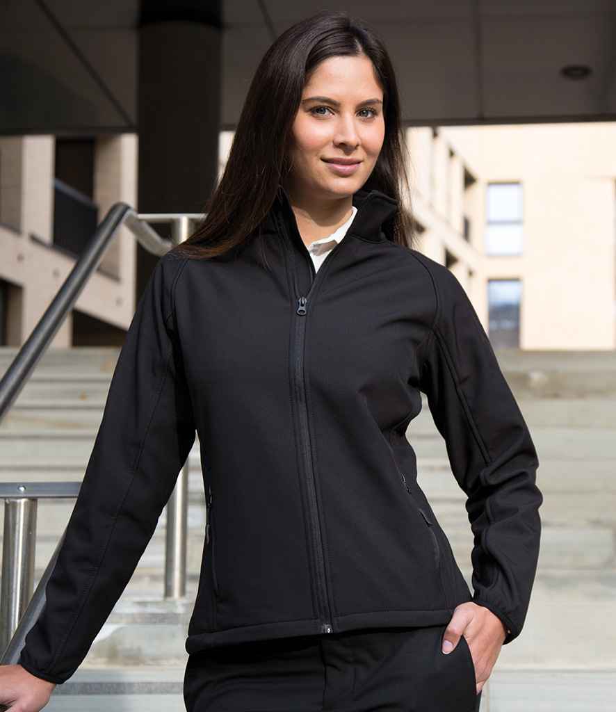 Result Core Ladies Printable Soft Shell Jacket RS231F - RS231F Black/Black Model