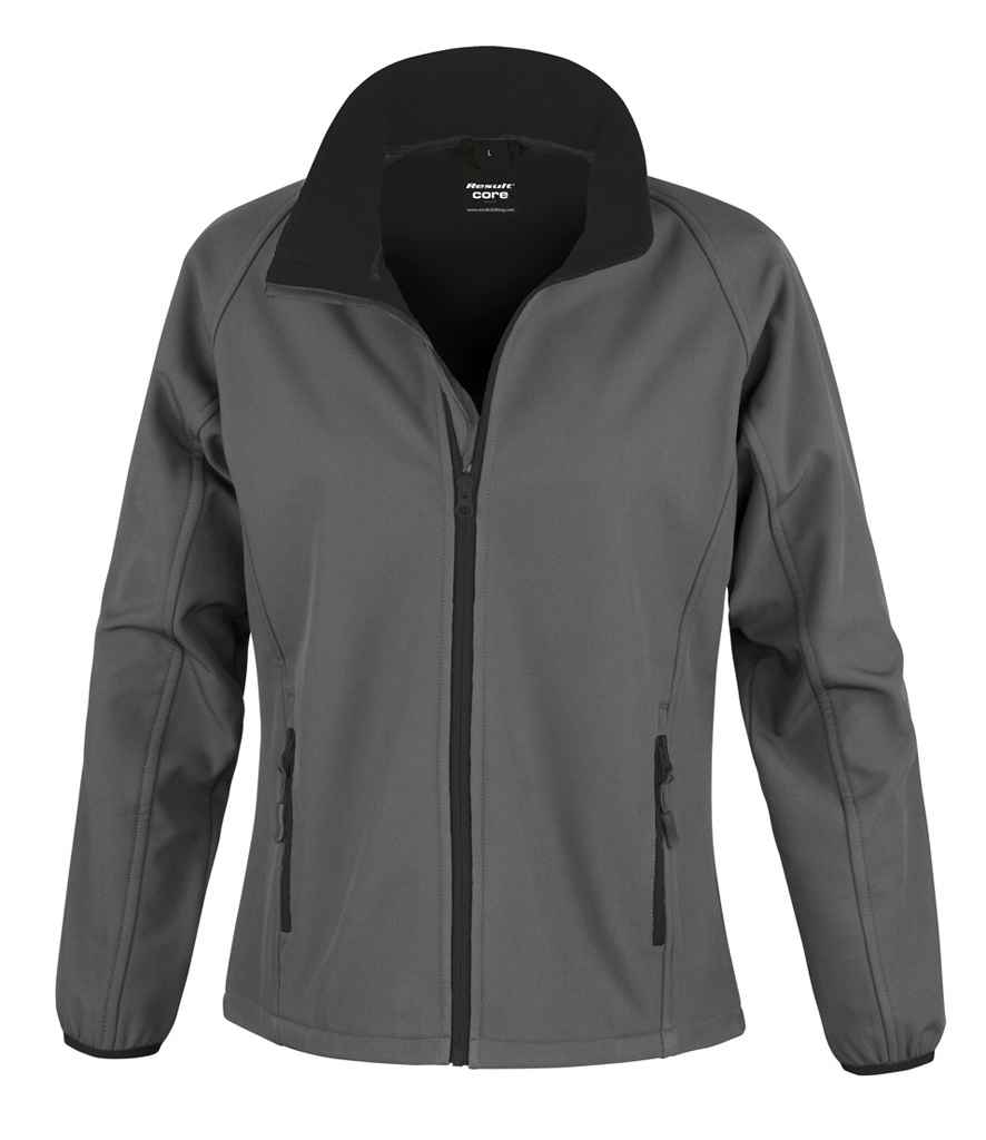 Result Core Ladies Printable Soft Shell Jacket RS231F - Charcoal/Black