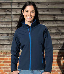 Result Core Ladies Printable Soft Shell Jacket RS231F - RS231F Navy/Royal Blue Model
