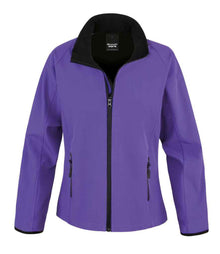 Result Core Ladies Printable Soft Shell Jacket RS231F - Purple/Black