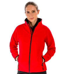 Result Core Ladies Printable Soft Shell Jacket RS231F - RS231F Red/Black Model