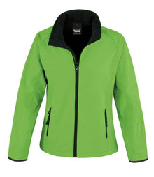 Result Core Ladies Printable Soft Shell Jacket RS231F - Vivid Green/Black