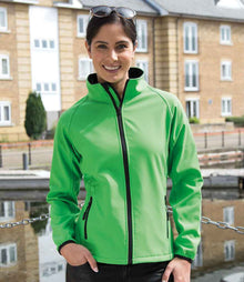 Result Core Ladies Printable Soft Shell Jacket RS231F - RS231F Vivid Green/Black Model