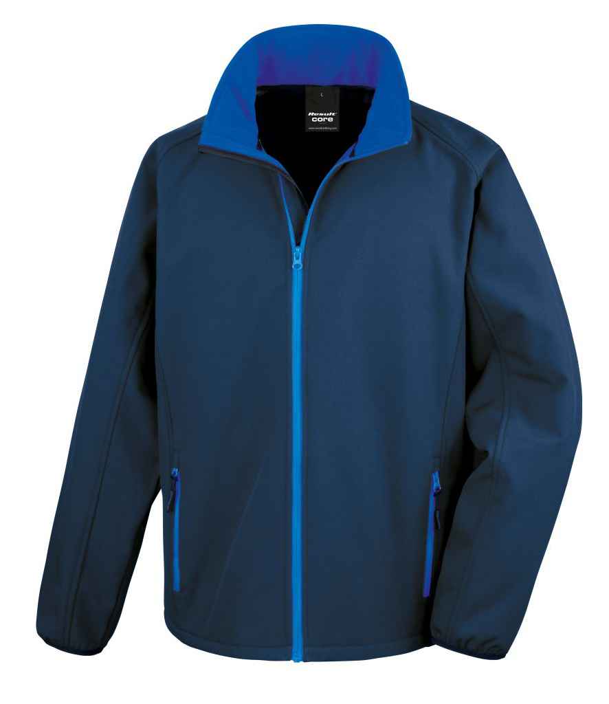 Result Core Printable Soft Shell Jacket RS231M - Navy/Royal Blue