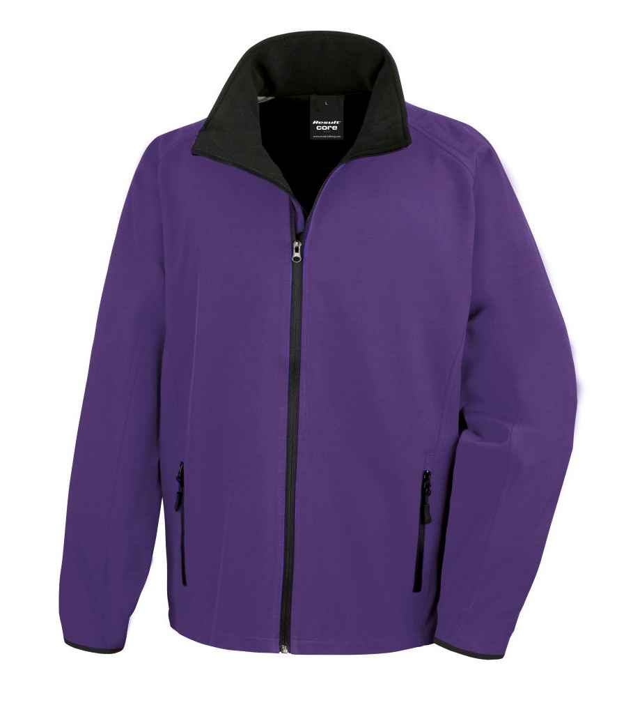 Result Core Printable Soft Shell Jacket RS231M - Purple/Black