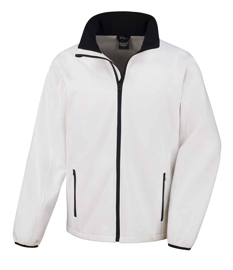Result Core Printable Soft Shell Jacket RS231M - White/Black