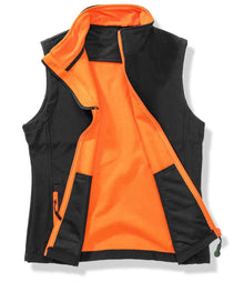 Result Core Ladies Printable Soft Shell Bodywarmer RS232F - RS232F Black/Orange Detail