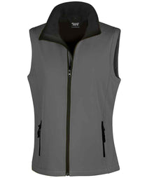 Result Core Ladies Printable Soft Shell Bodywarmer RS232F - Charcoal/Black