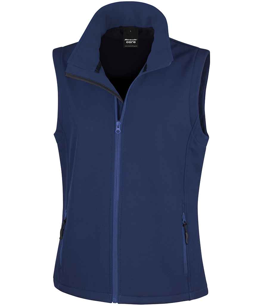Result Core Ladies Printable Soft Shell Bodywarmer RS232F - Navy/Navy