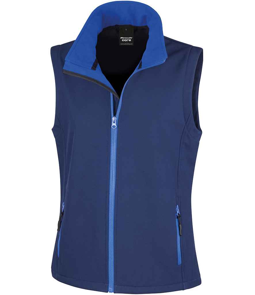 Result Core Ladies Printable Soft Shell Bodywarmer RS232F - Navy/Royal Blue