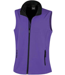 Result Core Ladies Printable Soft Shell Bodywarmer RS232F - Purple/Black