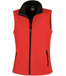 Result Core Ladies Printable Soft Shell Bodywarmer RS232F - Red/Black