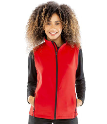Result Core Ladies Printable Soft Shell Bodywarmer RS232F - RS232F Red/Black Model