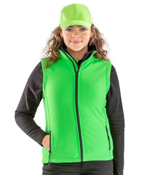 Result Core Ladies Printable Soft Shell Bodywarmer RS232F - RS232F Vivid Green/Black Model