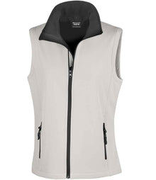 Result Core Ladies Printable Soft Shell Bodywarmer RS232F - White/Black