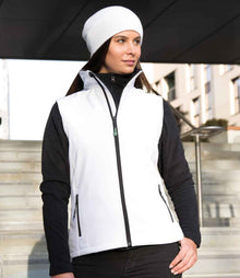 Result Core Ladies Printable Soft Shell Bodywarmer RS232F - RS232F White/Black Model