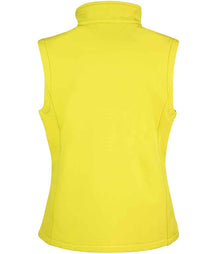 Result Core Ladies Printable Soft Shell Bodywarmer RS232F - RS232F Yellow/Black Back