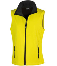 Result Core Ladies Printable Soft Shell Bodywarmer RS232F - Yellow/Black