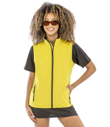 Result Core Ladies Printable Soft Shell Bodywarmer RS232F - RS232F Yellow/Black Model