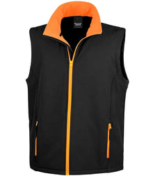 Result Core Printable Soft Shell Bodywarmer RS232M - Black/Orange