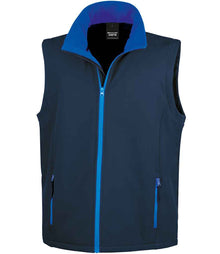 Result Core Printable Soft Shell Bodywarmer RS232M - Navy/Royal Blue