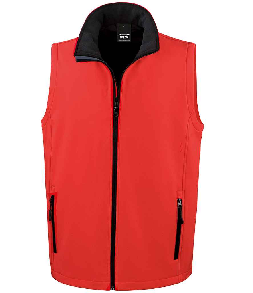Result Core Printable Soft Shell Bodywarmer RS232M - Red/Black