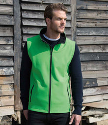 Result Core Printable Soft Shell Bodywarmer RS232M - RS232M Vivid Green/Black Model