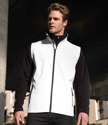 Result Core Printable Soft Shell Bodywarmer RS232M - RS232M White/Black Model