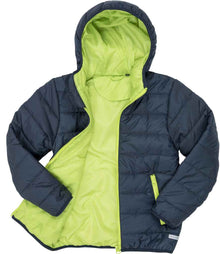 Result Core Kids Padded Jacket RS233B - RS233B Navy/Lime Green Detail
