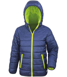 Result Core Kids Padded Jacket RS233B - Navy/Lime Green