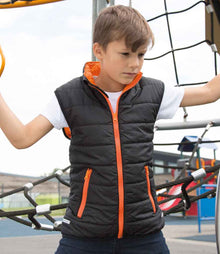 Result Core Kids Padded Bodywarmer RS234B - RS234B Black/Orange Model